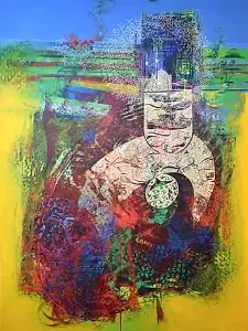 ENGİN KORKMAZ tarafından 2014 yılında 200x150 cm ölçülerinde Tuval üzeri akrilik boya tekniği ile yapılmıştır.