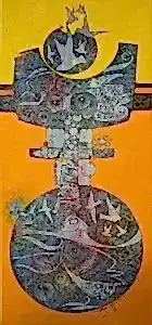 ENGİN KORKMAZ tarafından 2014 yılında 67x29 cm ölçülerinde Tuval üzeri akrilik boya tekniği ile yapılmıştır.