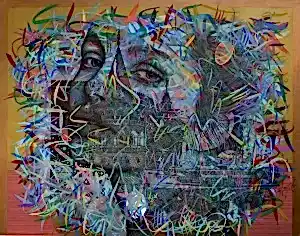 ENGİN KORKMAZ tarafından 2023 yılında 105x135 cm ölçülerinde Tuval üzeri akrilik boya tekniği ile yapılmıştır.