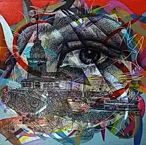 ENGİN KORKMAZ tarafından 2020 yılında 40x40 cm ölçülerinde Tuval üzeri akrilik boya tekniği ile yapılmıştır.