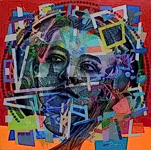 ENGİN KORKMAZ tarafından 2023 yılında 90x90 cm ölçülerinde Tuval üzeri akrilik boya tekniği ile yapılmıştır.