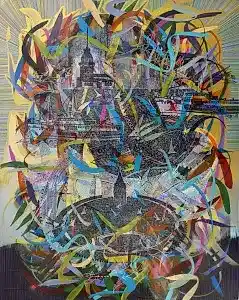 ENGİN KORKMAZ tarafından 2020 yılında 100x80 cm ölçülerinde Tuval üzeri akrilik boya tekniği ile yapılmıştır.