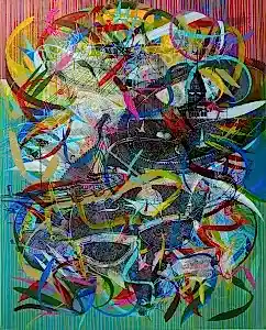 ENGİN KORKMAZ tarafından 2020 yılında 100x80 cm ölçülerinde Tuval üzeri akrilik boya tekniği ile yapılmıştır.