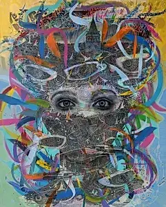 ENGİN KORKMAZ tarafından 2021 yılında 100x80 cm ölçülerinde Tuval üzeri akrilik boya tekniği ile yapılmıştır.