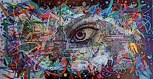 ENGİN KORKMAZ tarafından 2023 yılında 56x110 cm ölçülerinde Tuval üzeri akrilik boya tekniği ile yapılmıştır.