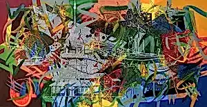 ENGİN KORKMAZ tarafından 2022 yılında 56x110 cm ölçülerinde Tuval üzeri akrilik boya tekniği ile yapılmıştır.