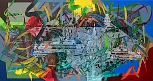 ENGİN KORKMAZ tarafından 2022 yılında 56x110 cm ölçülerinde Tuval üzeri akrilik boya tekniği ile yapılmıştır.