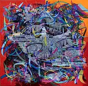 ENGİN KORKMAZ tarafından 2022 yılında 70x70 cm ölçülerinde Tuval üzeri akrilik boya tekniği ile yapılmıştır.