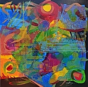 ENGİN KORKMAZ tarafından 2021 yılında 70x70 cm ölçülerinde Tuval üzeri akrilik boya tekniği ile yapılmıştır.