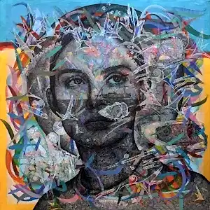 ENGİN KORKMAZ tarafından 2022 yılında 60x60 cm ölçülerinde Tuval üzeri akrilik boya tekniği ile yapılmıştır.