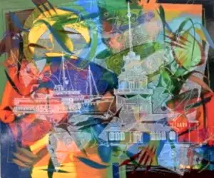 ENGİN KORKMAZ tarafından 2020 yılında 50x60 cm ölçülerinde Tuval üzeri akrilik boya tekniği ile yapılmıştır.