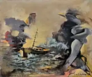 EROL PELİOĞLU tarafından 2018 yılında 50x60 cm ölçülerinde Tuval üzeri yağlı boya tekniği ile yapılmıştır.