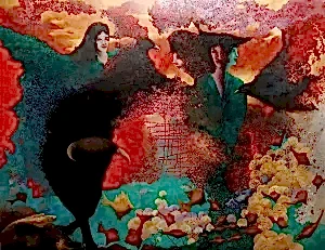 EROL PELİOĞLU tarafından 2024 yılında 180x230 cm ölçülerinde Tuval üzeri yağlı boya tekniği ile yapılmıştır.