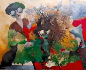 EROL PELİOĞLU tarafından 2023 yılında 120x150 cm ölçülerinde Tuval üzeri yağlı boya tekniği ile yapılmıştır.