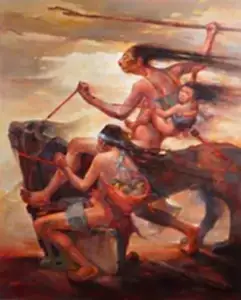 ADEM BAŞPINAR tarafından 2018 yılında 150x120 cm ölçülerinde Tuval üzeri yağlı boya tekniği ile yapılmıştır.