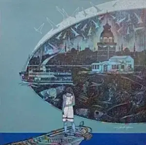 ENGİN KORKMAZ tarafından 2017 yılında 70x70 cm ölçülerinde Tuval üzeri akrilik boya tekniği ile yapılmıştır.