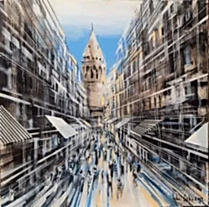 AYHAN ÇETİN tarafından 2024 yılında 60x60 cm ölçülerinde Tuval üzeri akrilik boya tekniği ile yapılmıştır.