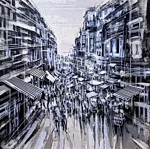 AYHAN ÇETİN tarafından 2024 yılında 40x40 cm ölçülerinde Tuval üzeri akrilik boya tekniği ile yapılmıştır.