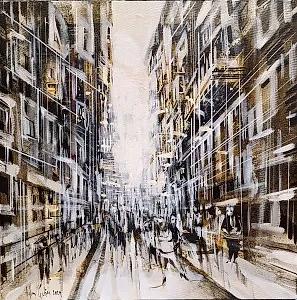 AYHAN ÇETİN tarafından 2024 yılında 40x40 cm ölçülerinde Tuval üzeri akrilik boya tekniği ile yapılmıştır.