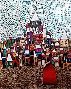 BİNNUR YÜCEBAŞ RUOCCO tarafından 2024 yılında 100x80 cm ölçülerinde Tuval üzeri yağlı boya tekniği ile yapılmıştır.