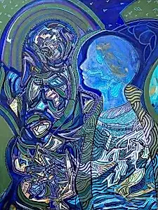 NECMETTİN ÖZLÜ tarafından 2024 yılında 80x60 cm ölçülerinde Tuval üzeri akrilik boya tekniği ile yapılmıştır.