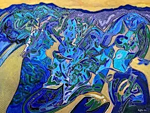 NECMETTİN ÖZLÜ tarafından 2024 yılında 60x80 cm ölçülerinde Tuval üzeri akrilik boya tekniği ile yapılmıştır.