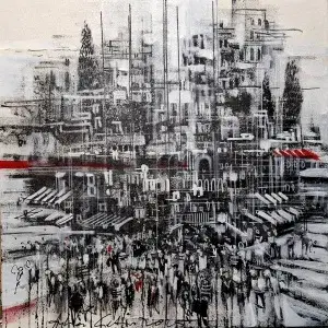 AYHAN ÇETİN tarafından 2025 yılında 50x50 cm ölçülerinde Tuval üzeri akrilik boya tekniği ile yapılmıştır.