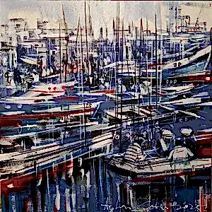 AYHAN ÇETİN tarafından 2025 yılında 50x50 cm ölçülerinde Tuval üzeri akrilik boya tekniği ile yapılmıştır.