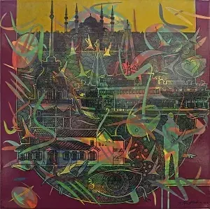 ENGİN KORKMAZ tarafından 2025 yılında 50x50 cm ölçülerinde Tuval üzeri akrilik boya tekniği ile yapılmıştır.