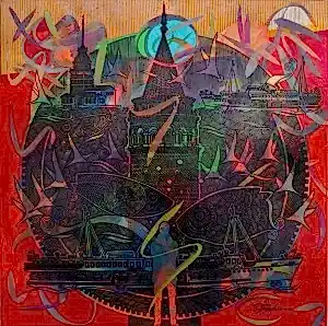 ENGİN KORKMAZ tarafından 2025 yılında 50x50 cm ölçülerinde Tuval üzeri akrilik boya tekniği ile yapılmıştır.