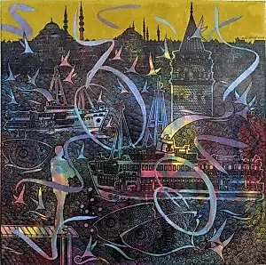 ENGİN KORKMAZ tarafından 2025 yılında 50x50 cm ölçülerinde Tuval üzeri akrilik boya tekniği ile yapılmıştır.