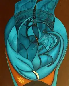 NECMETTİN ÖZLÜ tarafından 2018 yılında 162x130 cm ölçülerinde Tuval üzeri akrilik boya tekniği ile yapılmıştır.