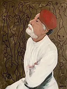 NECMETTİN ÖZLÜ tarafından 2019 yılında 80x60 cm ölçülerinde Tuval üzeri akrilik boya tekniği ile yapılmıştır.