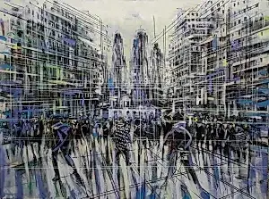 AYHAN ÇETİN tarafından 2022 yılında 60x80 cm ölçülerinde Tuval üzeri akrilik boya tekniği ile yapılmıştır.