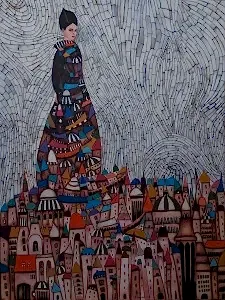 BİNNUR YÜCEBAŞ RUOCCO tarafından 2022 yılında 80x60 cm ölçülerinde Tuval üzeri yağlı boya tekniği ile yapılmıştır.