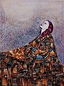 BİNNUR YÜCEBAŞ RUOCCO tarafından 2021 yılında 80x60 cm ölçülerinde Tuval üzeri yağlı boya tekniği ile yapılmıştır.