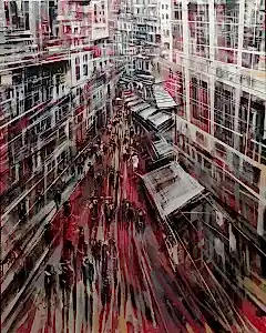 AYHAN ÇETİN tarafından 2022 yılında 150x120 cm ölçülerinde Tuval üzeri akrilik boya tekniği ile yapılmıştır.