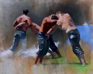 HASAN SAYGIN tarafından 2016 yılında 130x162 cm ölçülerinde Tuval üzeri yağlı boya tekniği ile yapılmıştır.