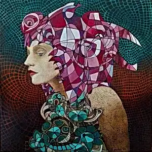 BİNNUR YÜCEBAŞ RUOCCO tarafından 2020 yılında 40x40 cm ölçülerinde Tuval üzeri yağlı boya tekniği ile yapılmıştır.