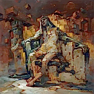 ADEM BAŞPINAR tarafından 2024 yılında 40x40 cm ölçülerinde Tuval üzeri akrilik boya tekniği ile yapılmıştır.