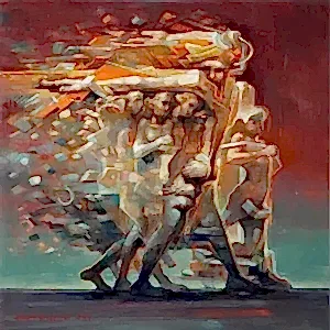 ADEM BAŞPINAR tarafından 2024 yılında 40x40 cm ölçülerinde Tuval üzeri akrilik boya tekniği ile yapılmıştır.