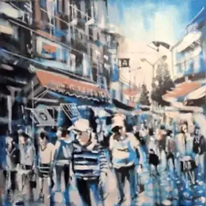 AYHAN ÇETİN tarafından 2024 yılında 40x40 cm ölçülerinde Tuval üzeri akrilik boya tekniği ile yapılmıştır.