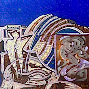 NECMETTİN ÖZLÜ tarafından 2024 yılında 40x40 cm ölçülerinde Tuval üzeri akrilik boya tekniği ile yapılmıştır.