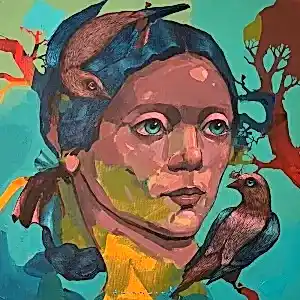 SEMA ÖCAL tarafından 2024 yılında 40x40 cm ölçülerinde Tuval üzeri akrilik boya tekniği ile yapılmıştır.