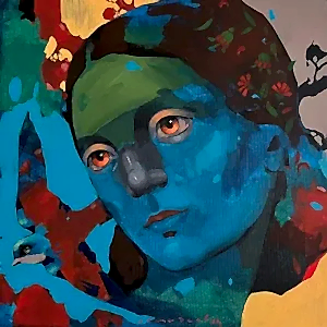 SEMA ÖCAL tarafından 2024 yılında 40x40 cm ölçülerinde Tuval üzeri akrilik boya tekniği ile yapılmıştır.