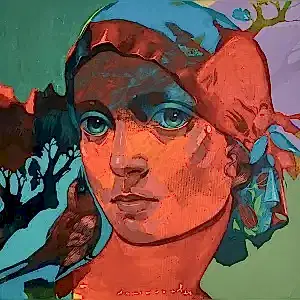 SEMA ÖCAL tarafından 2024 yılında 40x40 cm ölçülerinde Tuval üzeri akrilik boya tekniği ile yapılmıştır.