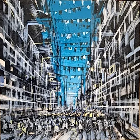 AYHAN ÇETİN tarafından 2025 yılında 40x40 cm ölçülerinde Tuval üzeri akrilik boya tekniği ile yapılmıştır.