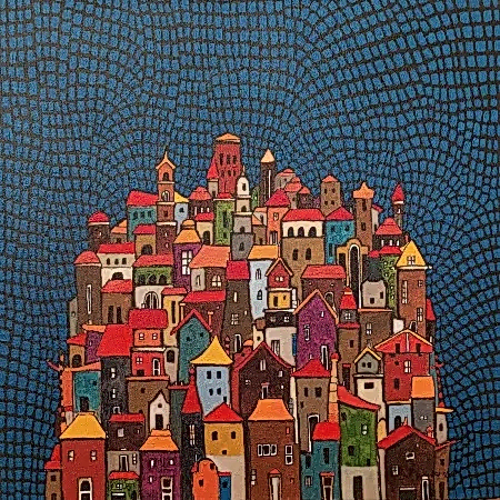 BİNNUR YÜCEBAŞ RUOCCO tarafından 2025 yılında 40x40 cm ölçülerinde Tuval üzeri yağlı boya tekniği ile yapılmıştır.