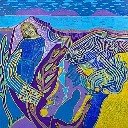 NECMETTİN ÖZLÜ tarafından 2025 yılında 40x40 cm ölçülerinde Tuval üzeri akrilik boya tekniği ile yapılmıştır.