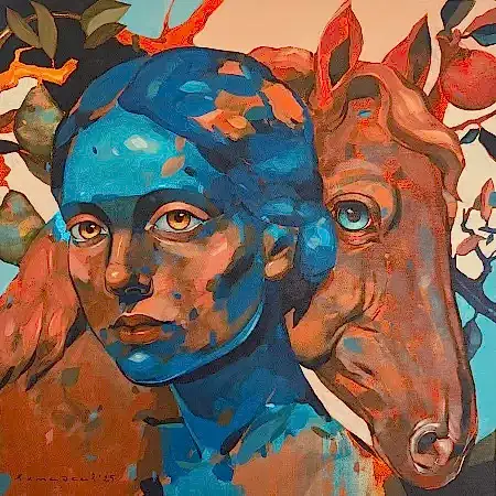 SEMA ÖCAL tarafından 2025 yılında 40x40 cm ölçülerinde Tuval üzeri akrilik boya tekniği ile yapılmıştır.